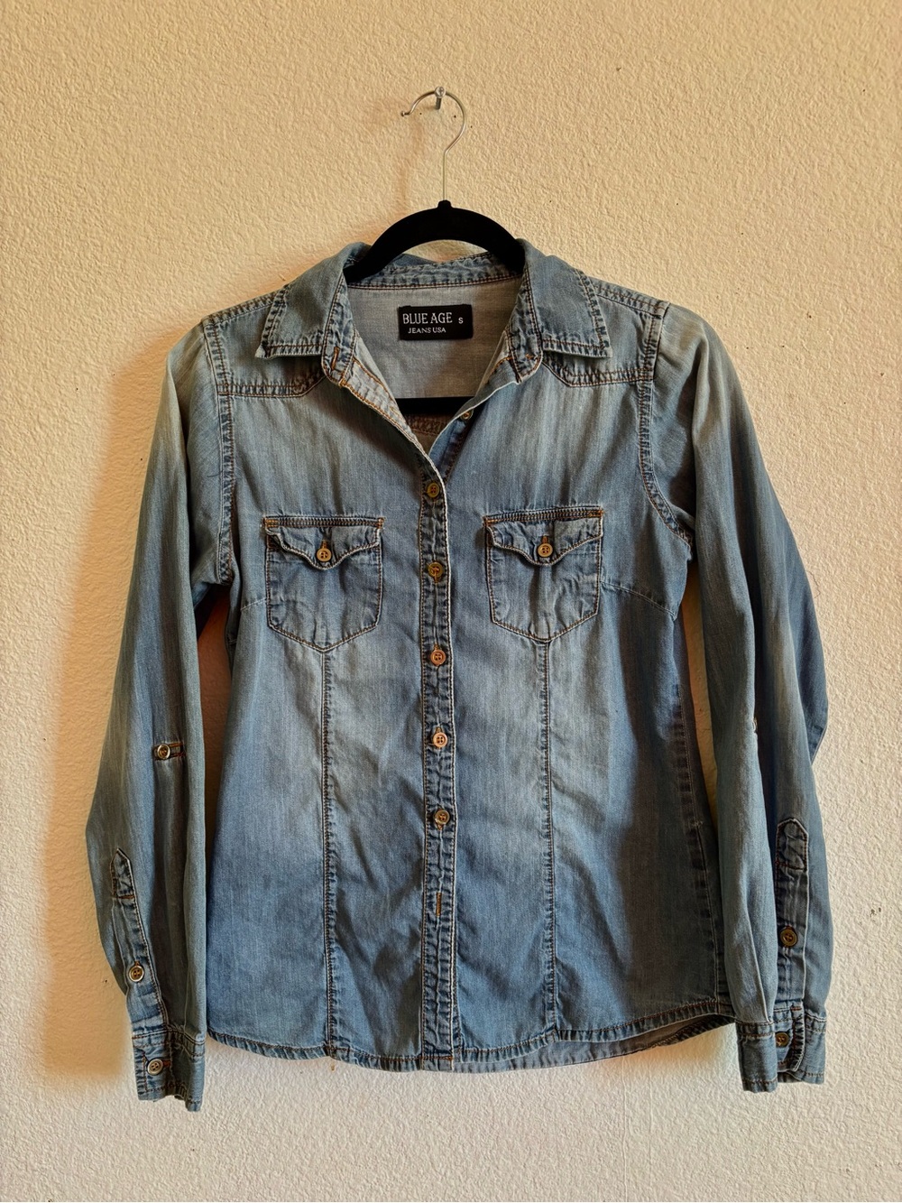 Blue Age Light Wash Denim Shirt Jacket - Women's Jean Jacket
